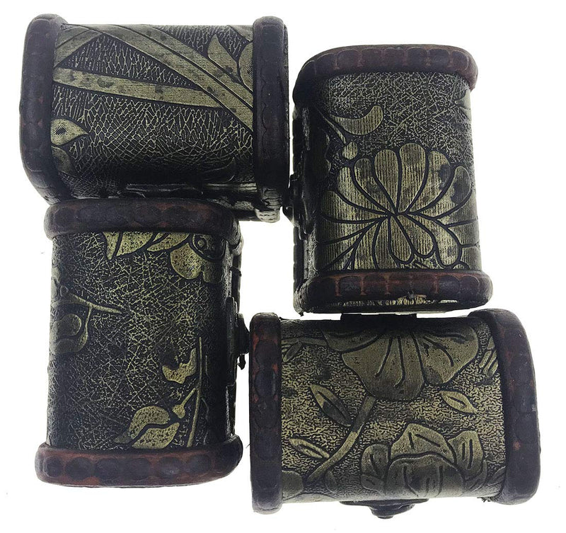 [Australia] - Alrsodl 4PCS Mini Wooden Jewelry Box Vintage Handmade Rings Case Box with Mini Metal Lock for Storing Jewelry Treasure Pearl (Random Styles) 