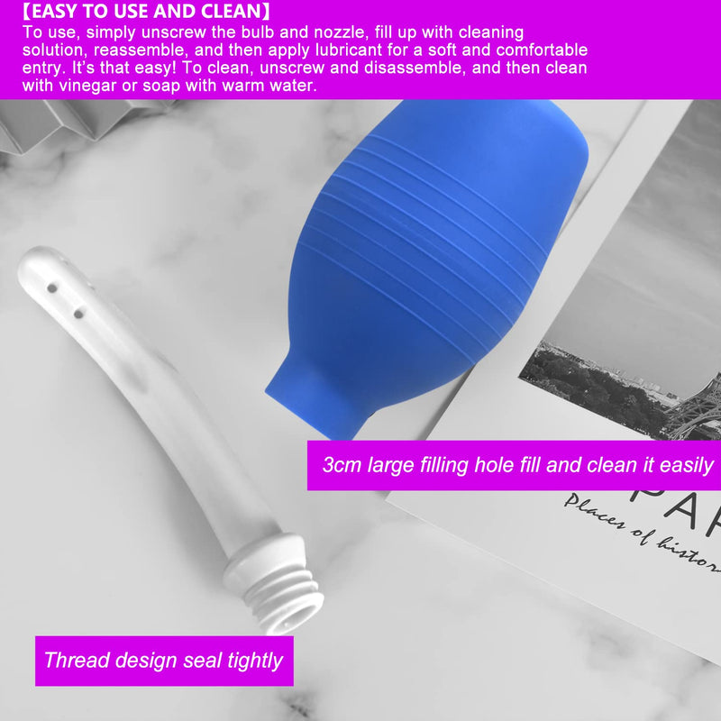 [Australia] - 10 Oz Enema Bulb for Men Women, Full Silicone Anal Douche, Reusable Cleaner Leakproof Douche Ball with 8 Flushing Holes for Colon Cleansing, Douche for Men （Blue） Blue 