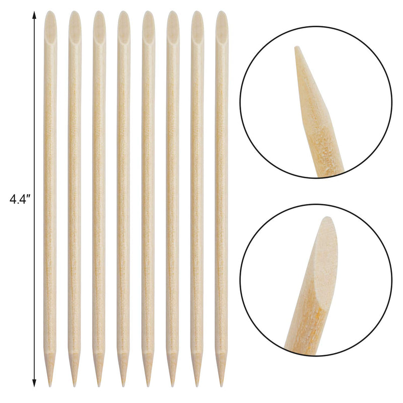 [Australia] - EAONE 100PCs Wood Nail Sticks Cuticle Pusher Remover Nail Art Cuticle Pusher Remover Manicure Pedicure Tools Double Sided Natural Manicure for Women, Plastic Case Packaged 