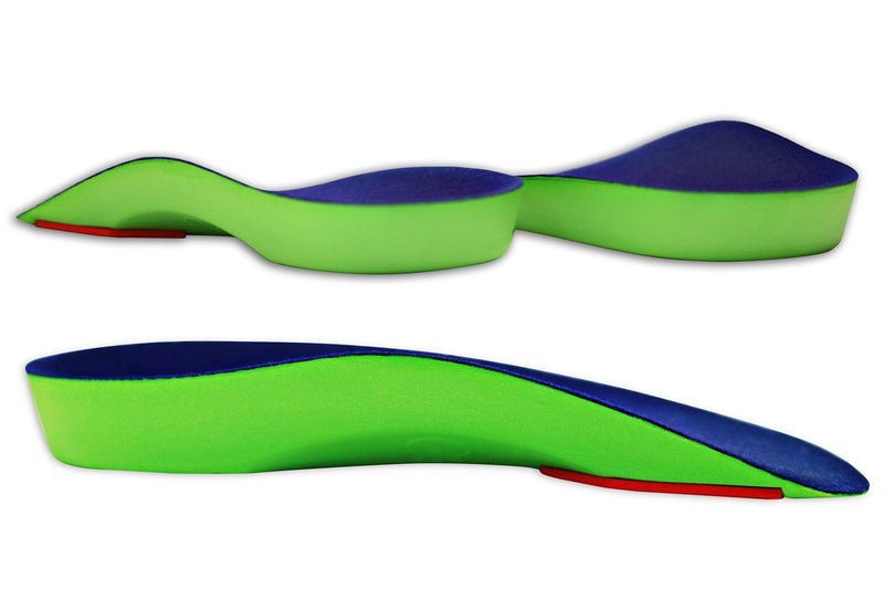 [Australia] - KidSole 3/4 Length Neon Shield Arch Support Insole for kids with foot pronation, flat feet, or any other undiagnosed arch support issues (Big Kids Size US 4-7.5) Big Kids Size US 4-7.5 
