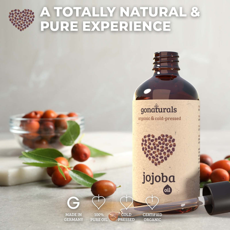 [Australia] - GONATURALS Organic Jojoba Oil for Skin & Hair Care - A Skin Care Face Oil & Organic Hair Oil Serving as A Face Moisturiser & Body Moisturiser - A Pure Jojoba Oil Organic Cold Pressed Formula, 50ml 