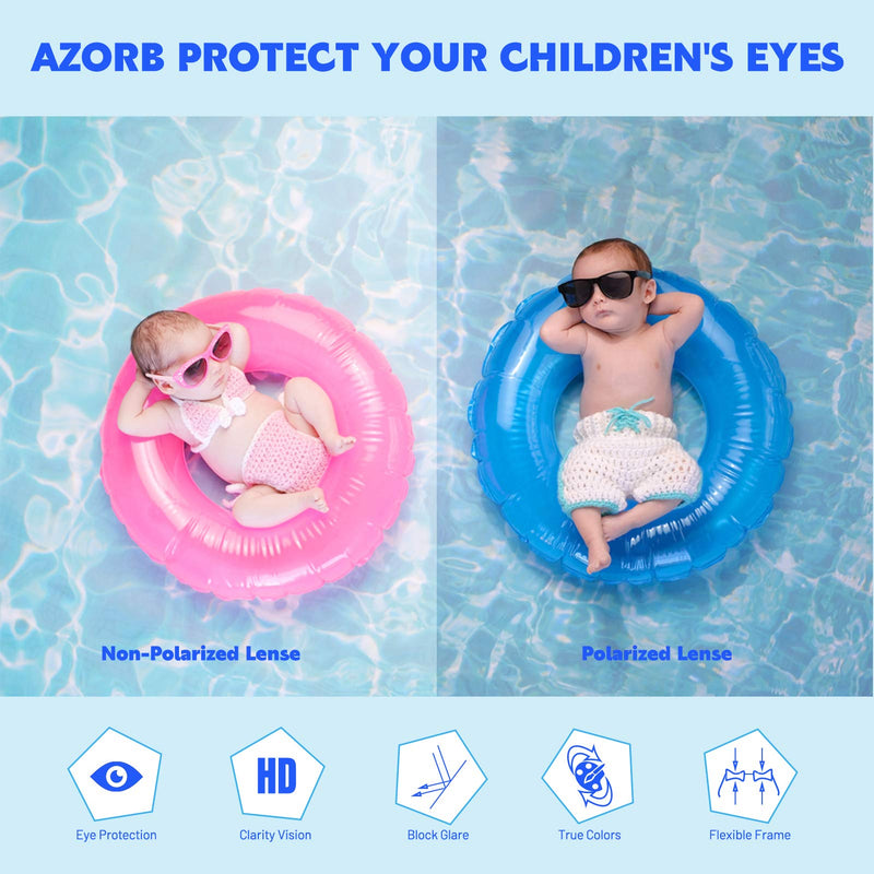 [Australia] - Polarized Sunglasses for Baby with Strap 100% UV Protection Shades for Toddler Age 0-24 Months C0 Pink Green/Blue Mirror 