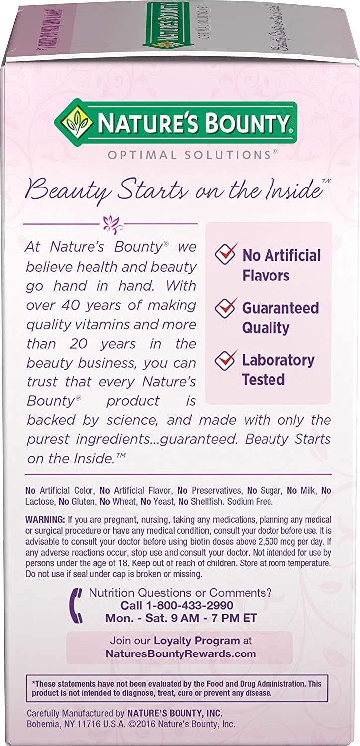 [Australia] - Nature's Bounty Optimal Solutions Hair, Skin & Nails Formula, 60 Coated Caplets 