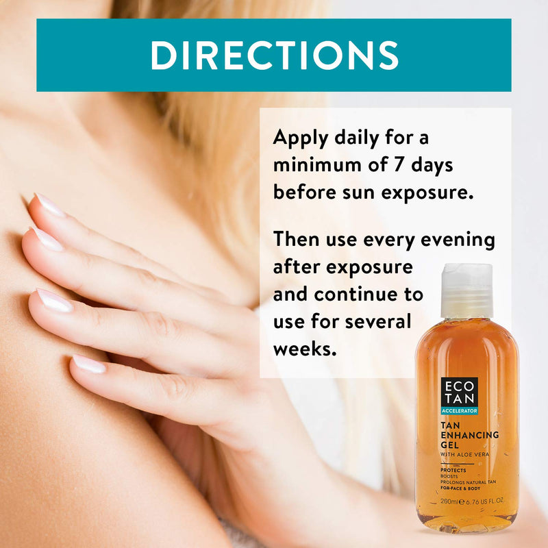 [Australia] - EcoTan Accelerator Face and Body Tanning Gel, Optimises Natural Tan, For Outdoor and Indoor Tanning, Can Be Used With Sunbeds 200ml 200 ml (Pack of 1) 