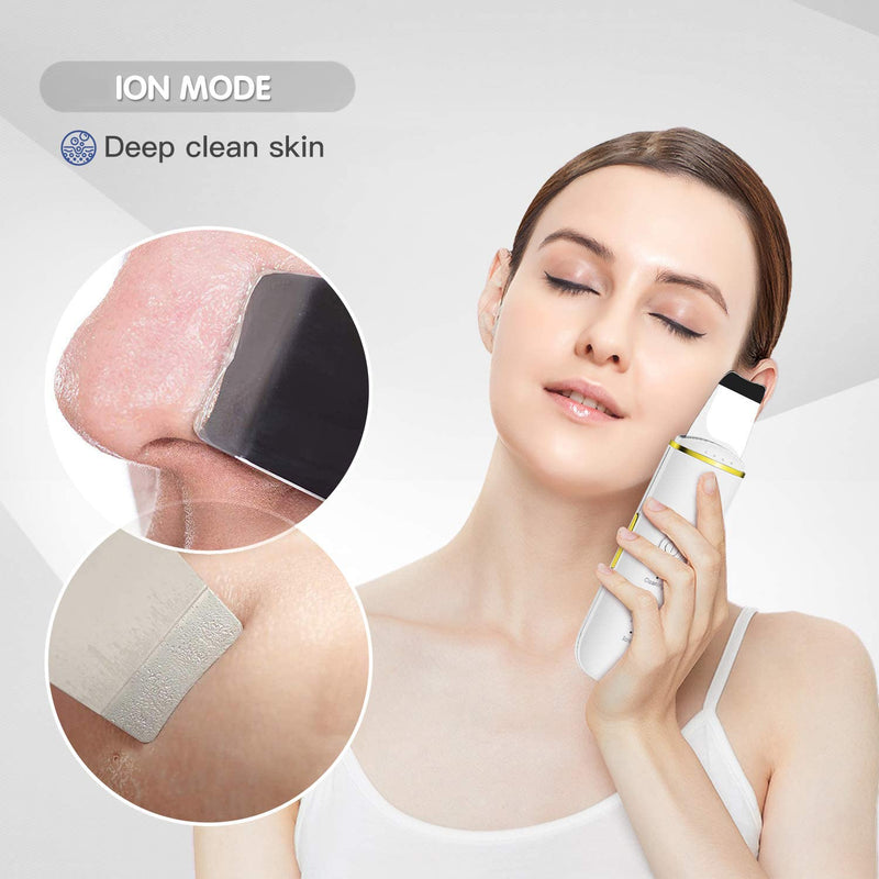 [Australia] - GUGUG Facial Skin Scrubber, Skin Spatula, Blackhead Remover Pore Scrubber with 4 Modes, Pore Cleaner for Deep Cleansing 