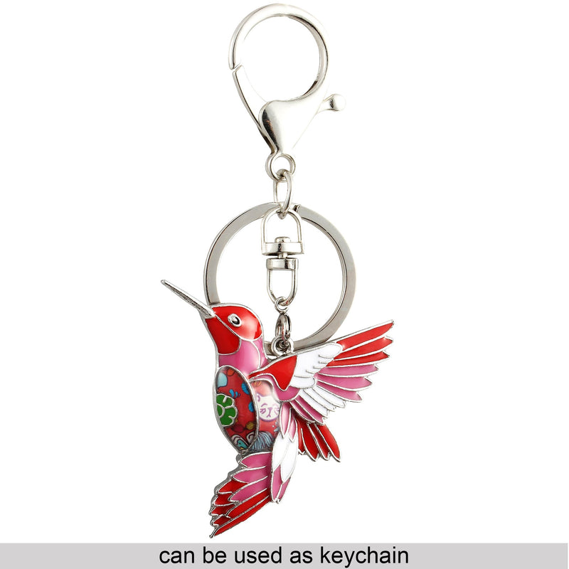 [Australia] - Luckeyui Womens Hummingbird Necklaces & Pendants Unique Colorful Bird Charm Jewelry Gifts Red 