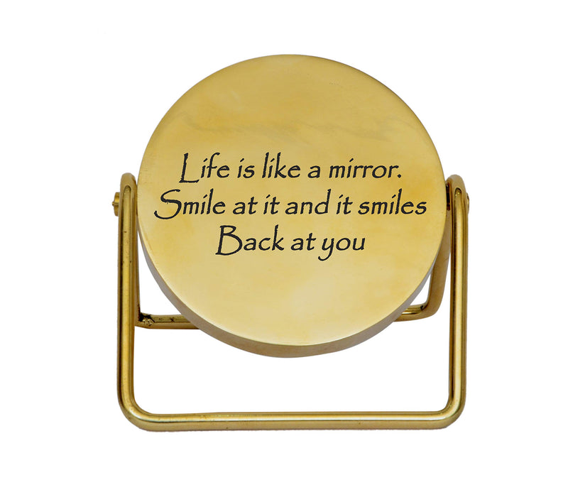 [Australia] - PORTHO Makeup Mirror Single Sided Folding Mirror Vintage 360° Rotation Solid Brass Cosmetic Round Beauty Mirror Handmade for Dresser Vanity Table Desk Gift Item 