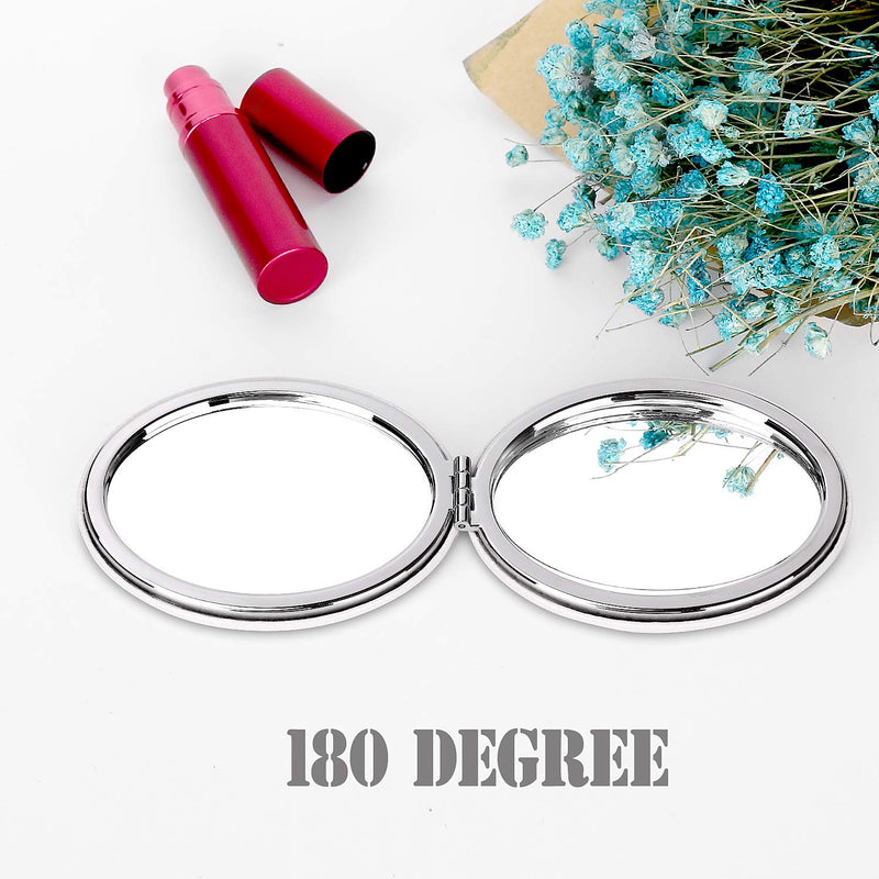 [Australia] - Shatterproof Compact Mirror for Women and Girls, Unique Magnifying Travel Makeup Mirrors, Portable Double-Sided Oval Cosmetic Mirror with Distortion Free, Leaves and Birds Pattern 