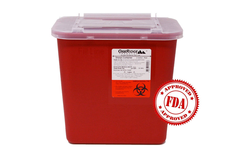 [Australia] - OakRidge Products 2 Gallon Size | Sharps Disposal Container | Holds hundreds of needles | Approved for home use 