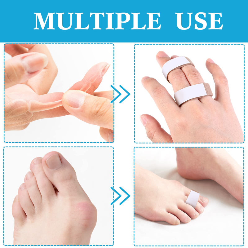 [Australia] - 20 Pieces Buddy Finger Wraps Finger Loops Tapes for Broken Adjustable Finger Splint Wrap Fabric Toe Splint Wraps Toe Cushioned Bandages For Relieving Pain, Light Brown, 5.5 x 0.5 Inch 