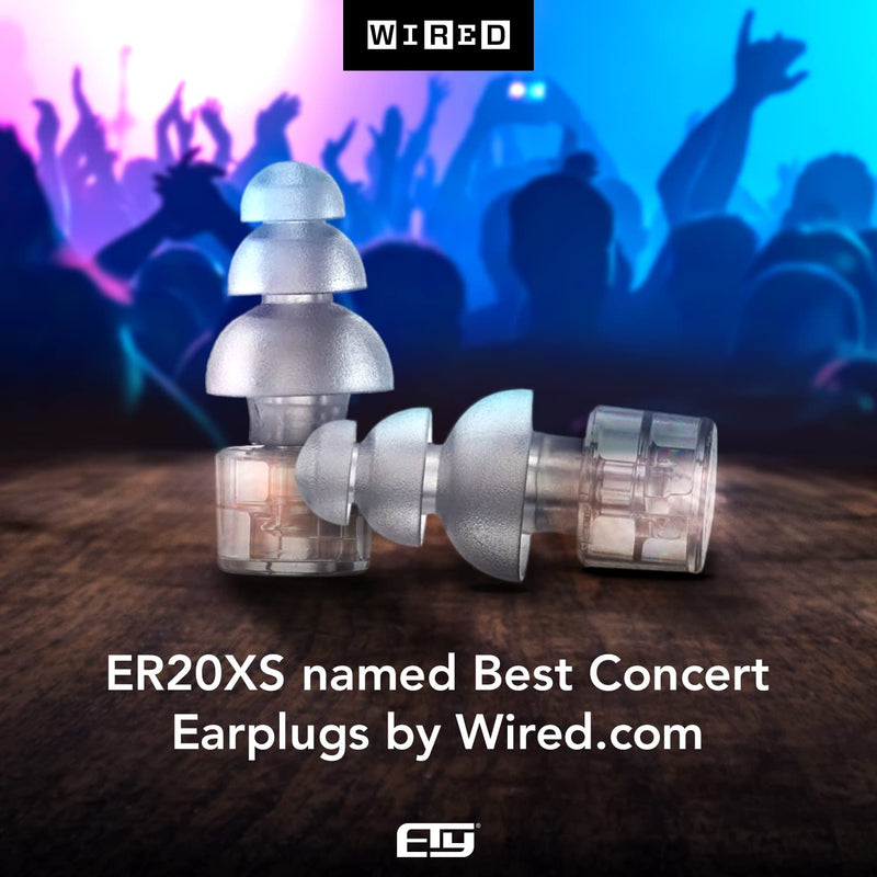 [Australia] - Etymotic Research ER20XS High-Fidelity Earplugs (Concerts, Musicians, Airplanes, Motorcycles, Sensitivity and Universal Hearing Protection) - Standard, Clear Stem Standard Fit 