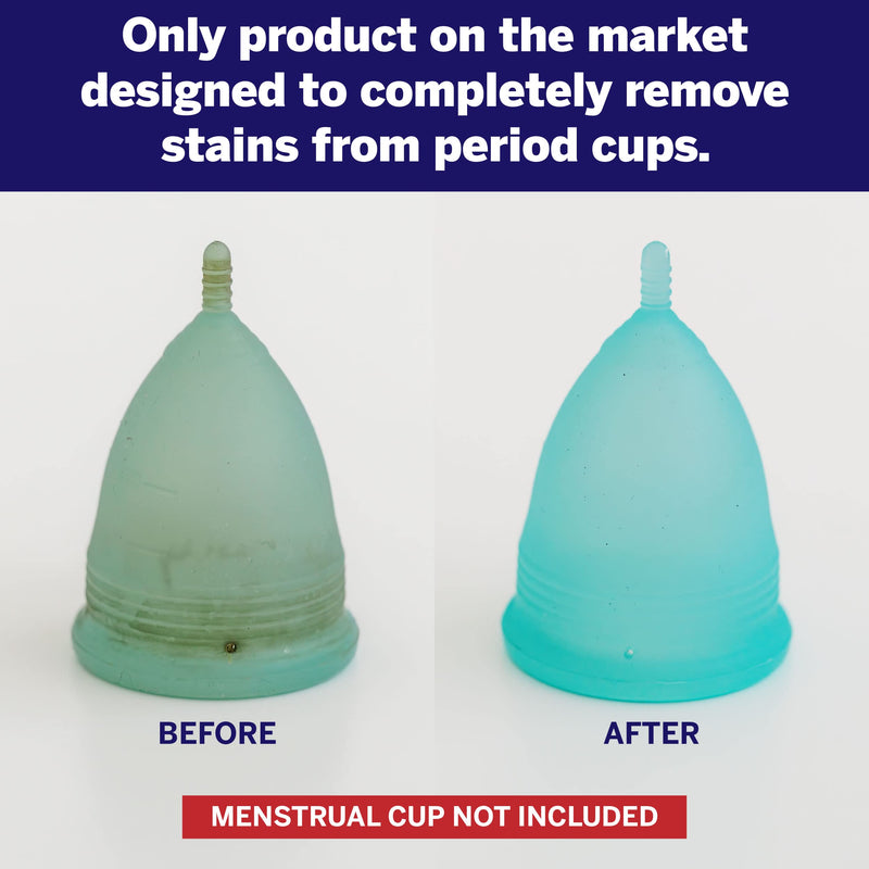 [Australia] - Menstrual Cup Stain Remover - Sterilizer and Cleaner - The Only Wash That Will Completely Remove Stains from Reusable Menstrual Discs | Organic Powder Solution | 5 Packets 