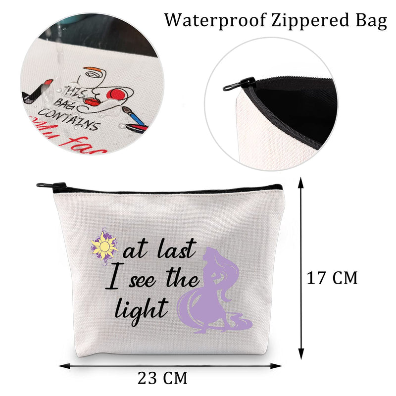 [Australia] - MYSOMY at Last I See The Light Cosmetic Bag Rapunzel Inspired Gifts Tangled Quote Gifts for Women Inspirational Gifts (Makeup Bag) Makeup Bag 