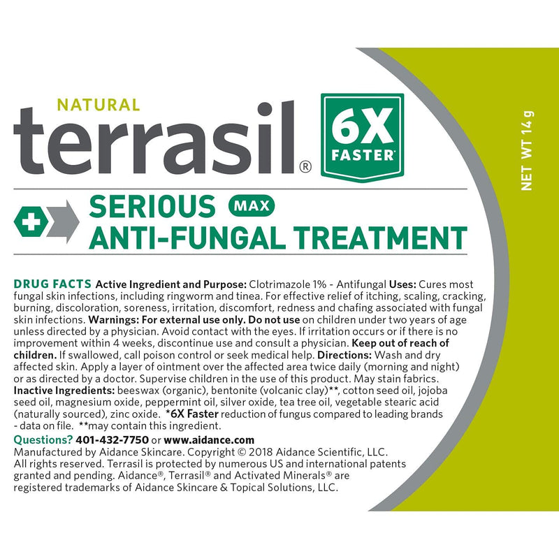 [Australia] - Terrasil Anti-fungal Treatment Max 14gm - 6X Faster Healing, Natural Soothing Clotrimazole OTC- Registered Ointment for Fungal Infections Jock Itch, Male Yeast 