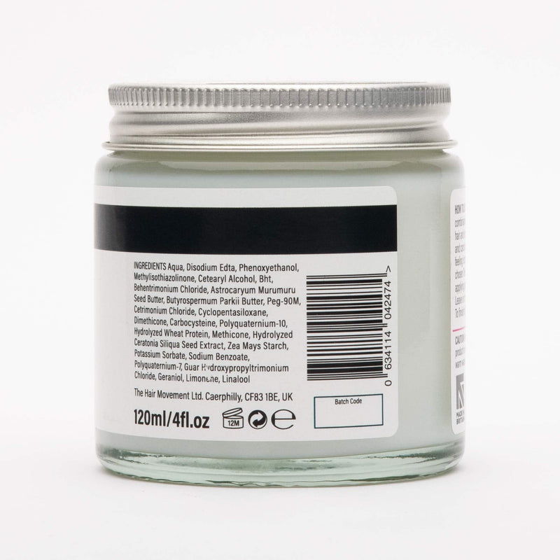 [Australia] - The Hair Movement - Miracle Masque - Repair, Increase Elasticity, Strength, Shine and Manageability - Murumuru Seed, Carob Butter and Carbocysteine - Cruelty-Free, Vegan, 120ml 120 ml (Pack of 1) 