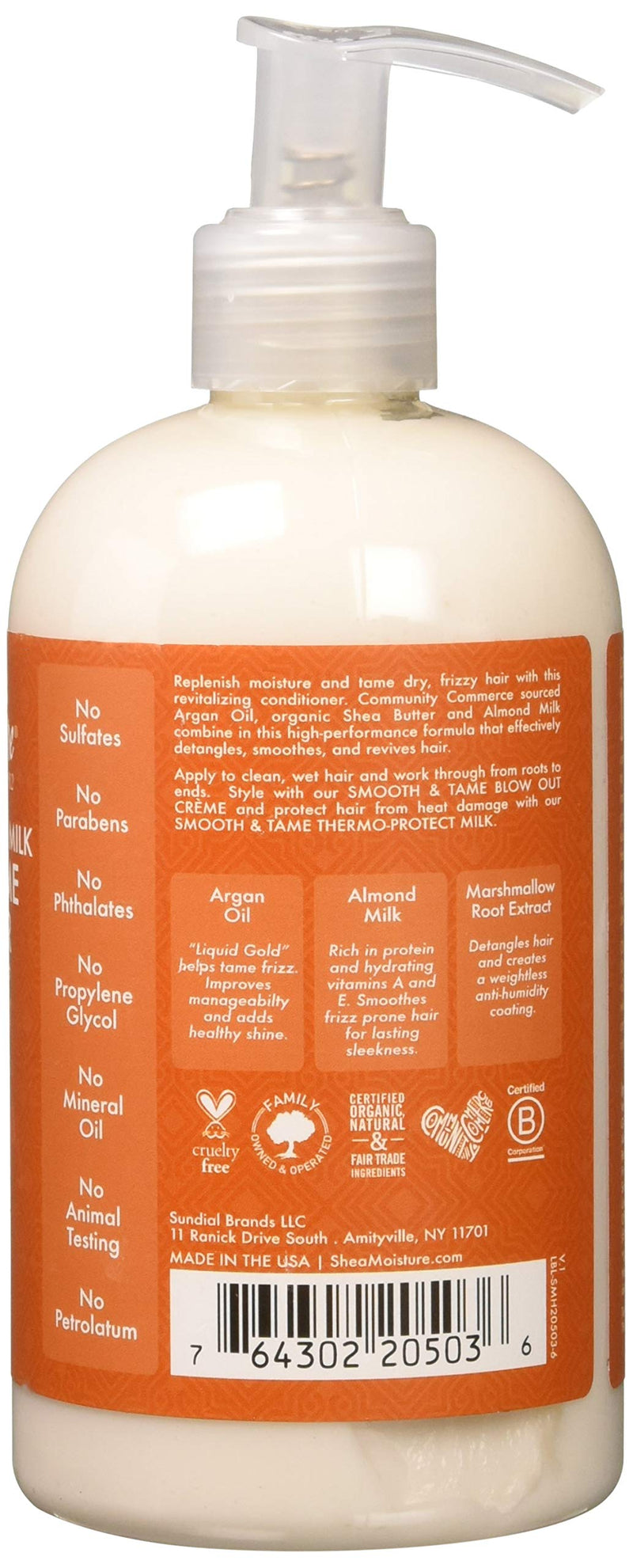 [Australia] - Argan Oil & Almond Milk Smooth & Tame Conditioner by Shea Moisture for Unisex - 13 oz Conditioner 