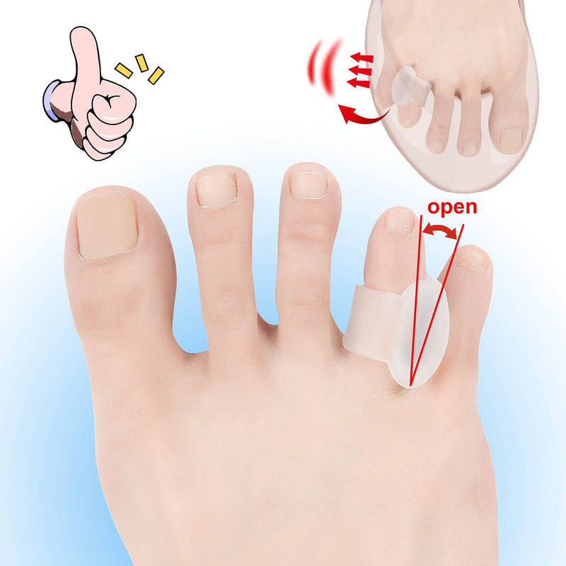 [Australia] - Gel Toe Separators, Pinky Toe Protector Spreader Small Silicone Toe Spacers, Cushions for Curled Overlapping Separate Toe Correct(Translucency Colour) 