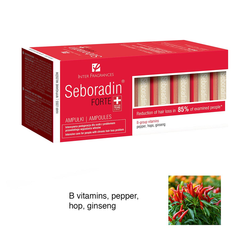 [Australia] - Seboradin Forte Hair Growth Serum, Anti Hair Loss Serum, Chronic Hair Loss and Thinning Treatment, With Natural Extracts and Vitamins, Ampoules (14 x 5.5 ml) 5.5 ml (Pack of 14) 