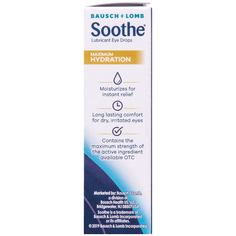 [Australia] - Bausch + Lomb Soothe Dry Eye Drops, Long Lasting Hydration Lubricant Eye Drop, 15 ml, 0.50 Fluid Ounce 