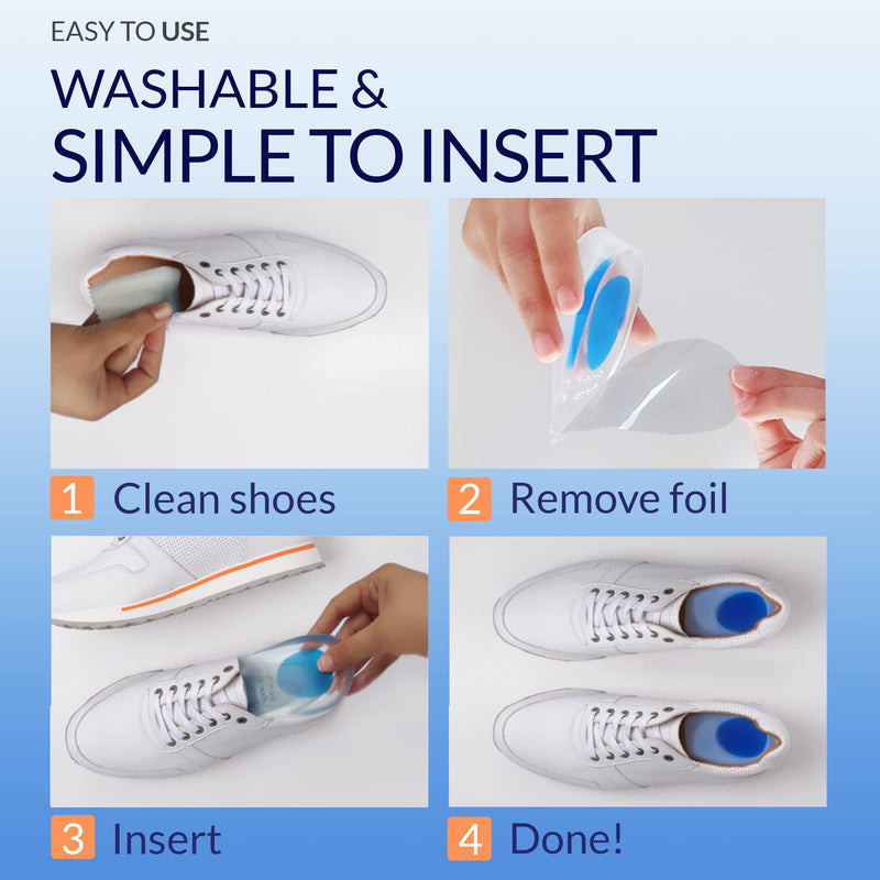 [Australia] - Heel Cushion Pads [2022] Heel Support for Plantar Fasciitis, Achilles Tendonitis and Heel Spur Pain - Gel Heel Pads - Inserts Cups, Size 6.5 to 11.0 - 4 Pieces 40-45 