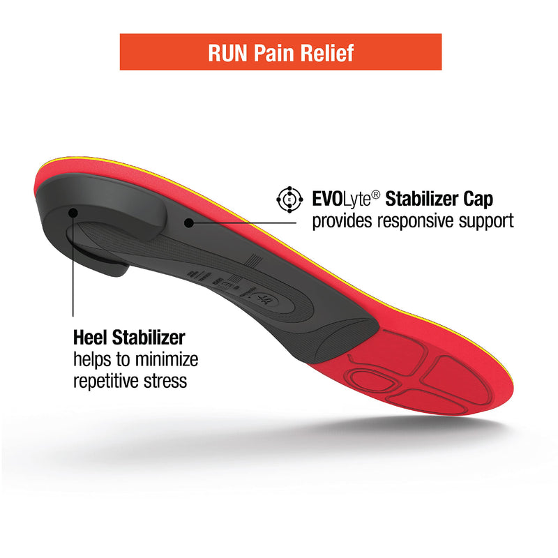 [Australia] - Superfeet Run Pain Relief - Foam and Carbon Fiber Shoe Insoles - Arch Support for Plantar Fasciitis - 11.5-13 Men / 12.5-14 Women Tangerine 