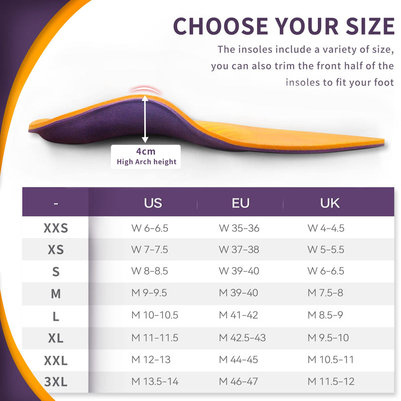 [Australia] - Orthotic Insoles, DynWalker Achilles Tendonitis Support Shoe Insoles, Plantar Fasciitis, Foot Arch Support, Flat Feet, Overpronation, S S: ( Women 6.5 -7 ) 