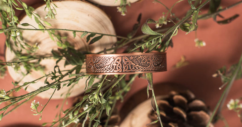 [Australia] - Vicmag Copper Magnetic Bracelet for Men 3500 Gauss Magnets 100% Solid Pure Copper Jewelry Cuff Bangles Gift (1pc 9 Magnets Tree) 1pc 9 Magnets Tree 