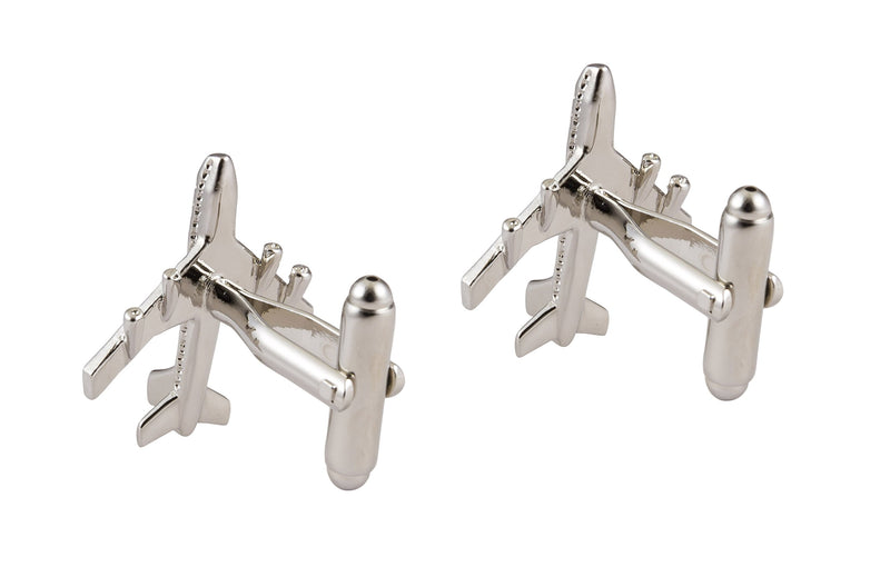 [Australia] - Knighthood Men's Executive Jumbo Jet Airplane Cufflinks Chrome Shirt Cuff Links Business, Wedding Gifts with Gift Box 