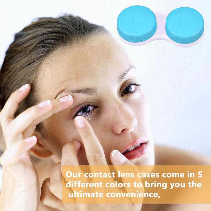 [Australia] - Jinlaili 20PCS Travel Contact Lens Cases, Portable Contact Lens Holder, Box Left/Right Eyes Contact Lens Container, Mini Box Container Leak Proof Eye Contact Case for Travel Home, 4 Colors 