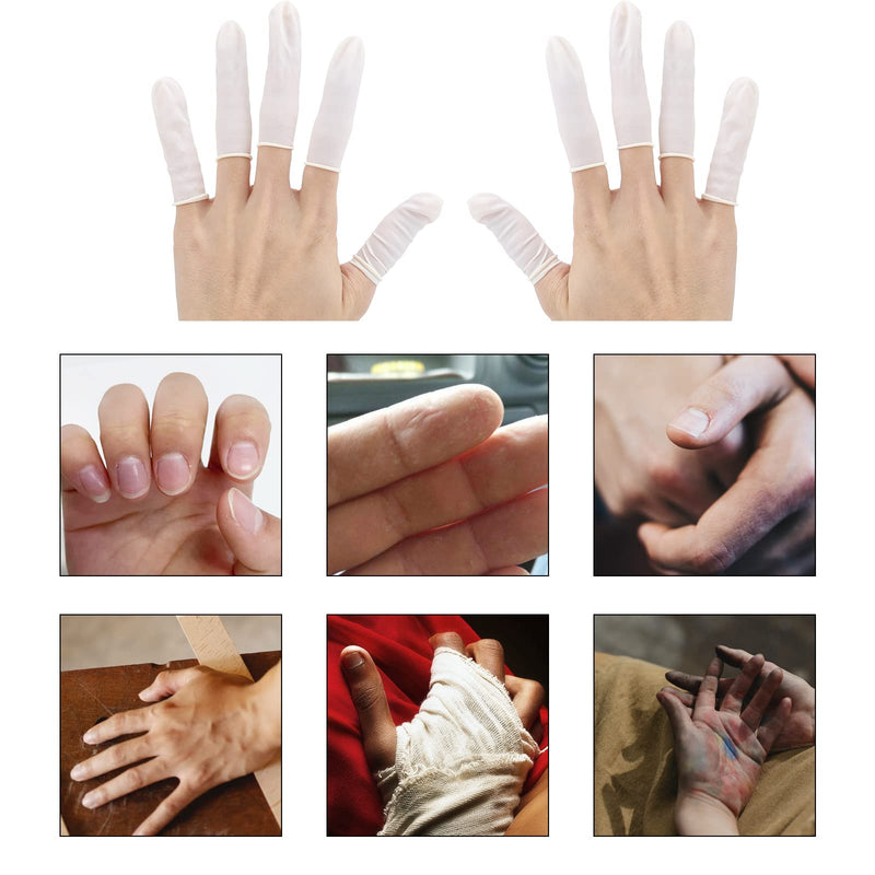 [Australia] - 300 Pcs Latex Finger Cots Small Latex Finger Cots White Disposable Latex Finger Cots Rubber for Injured Finger,Cracked Finger,Sports(White) 