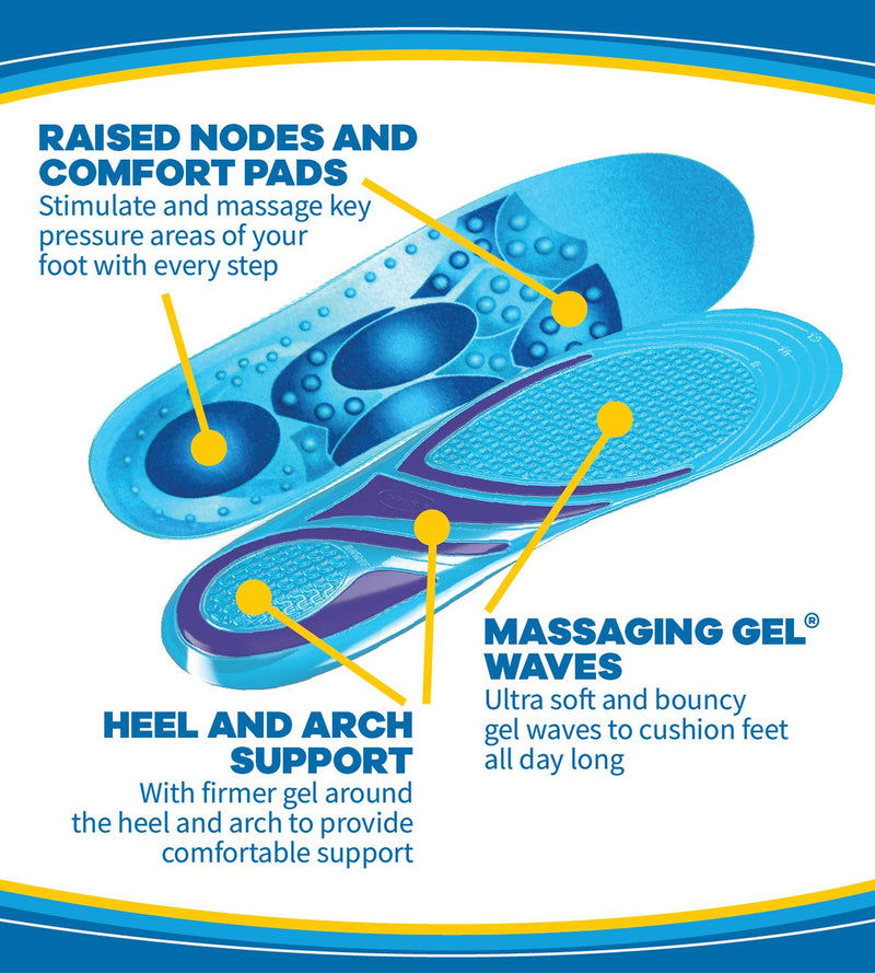 [Australia] - Dr. Scholl's Stimulating Step Insoles with Massaging Gel Plus Stimulating Nodes, Unisex 1 Pair Men's 8-13 