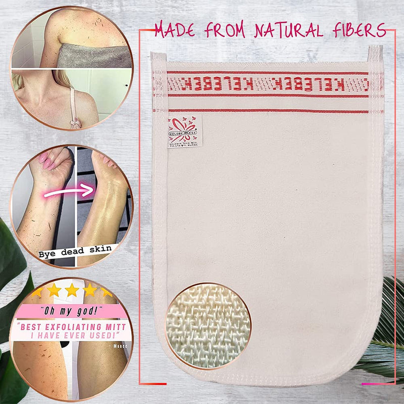 [Australia] - Kese Body Exfoliating Scrub Peel, Turkish Bath Hamam Spa Mitt and %100 Natural Silk Face Mitt 