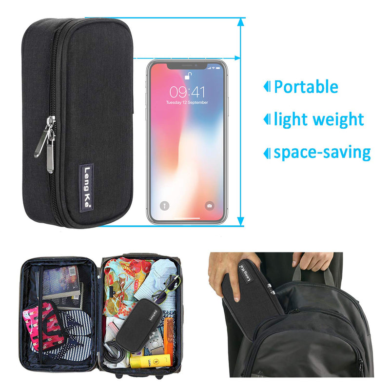 [Australia] - YOUSHARES Insulin Travel Case - Insulated Medication Cooler Travel Bag for Diabetic Insulin Pen and Vials Storage with 2 Cooling Ice Packs (Black) B_black 