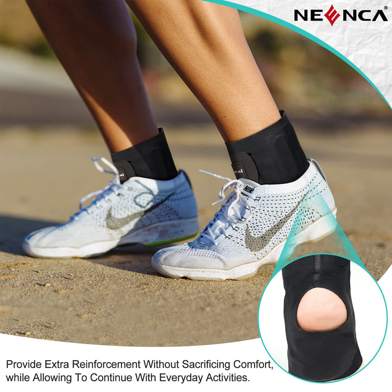 [Australia] - NEENCA Ankle Brace with Inflatable Heel Pads, Medical Ankle Support Protector with 2 Air Cushions for Arch/Heel Pain Relief, Plantar Fasciitis, Heel Spur,Tendinitis, Sore Feet, Swelling, Heel Injuries Inflatable Heel Pad Large 