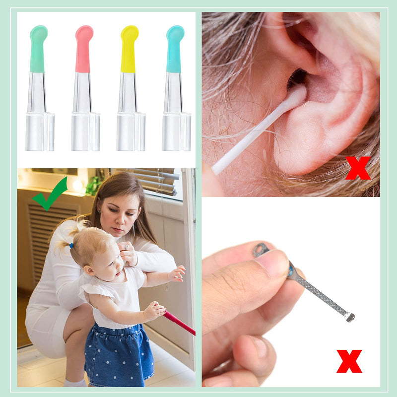 [Australia] - 12 Pieces Ear Spoon Replacement Accessories Set for 3.5 mm Otoscope Plastic Ear Cleaner Tips Reusable Ear Spoon Tips Ear Wax Removal Tool Replacement for Kids Family Ear Health Care, 4 Colors 