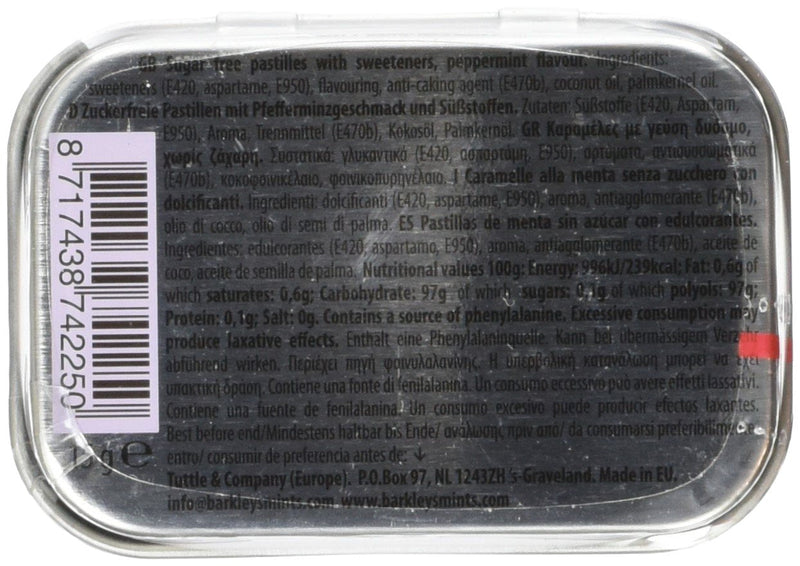 [Australia] - Barkleys Mints Sugar Free Peppermint in Classic Mini Tin 15 g 1 