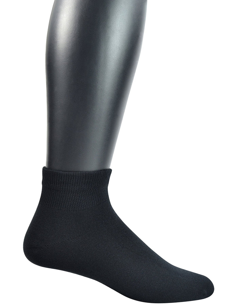 [Australia] - Yomandamor Men's 5 Pairs Bamboo Non-binding Flat-Knit Ankle Diabetic/Dress Socks with Seamless Toe(Big and tall available) 12-16 5 Pairs Black 