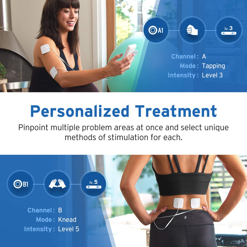 [Australia] - Etekcity TENS Unit Muscle Stimulator Machine Multi-Modes for Pain Relief, FSA HSA Approved Products, FDA Cleared 4 Channels Rechargeable Electric Pulse Massager, 8 Electrode Pads, OTC Electrotherapy 
