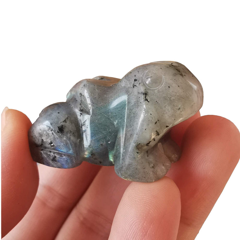 [Australia] - Manekieko Natural Moonstone Frog Crystals and Healing Stone Figurines,38mm Hand Carved Pocket Animal Room Decor Gemstone 