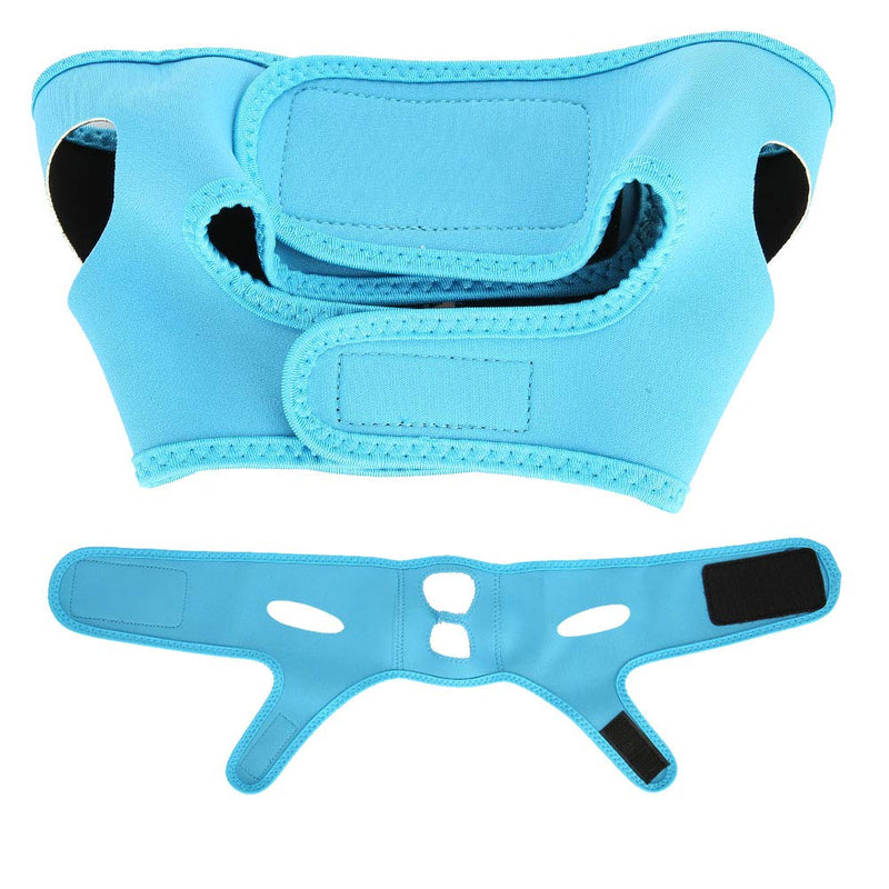 [Australia] - Face Slimming Mask, Slim Lift Tighten Skin Bandage Double Chin Slimming Belt for Compact Facial Skin(Blue) Blue 