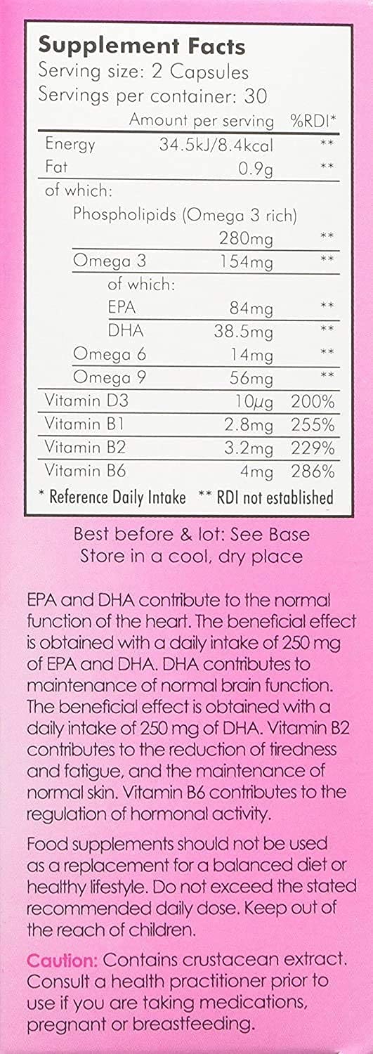 [Australia] - Cleanmarine for Women - Unique All in One Highly Absorbable Omega 3, Rosemary Oil and Soy Isoflavones - Added Vitamin B1, B2, B6 and D3 - Hormonal Support - 60 Capsules 60 Count (Pack of 1) 
