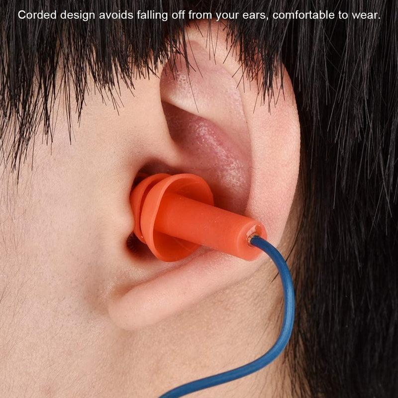 [Australia] - Corded Silicone Noise Reduction Ear Plugs，Metal Detectable Hearing Protection Ear Plugs，Noise Reduction Earplugs 