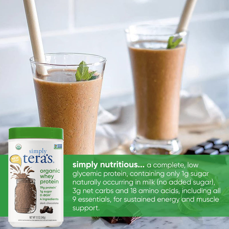 [Australia] - Tera's Whey Organic Protein, Dark Chocolate, 12 oz 12 Ounce (Pack of 1) 