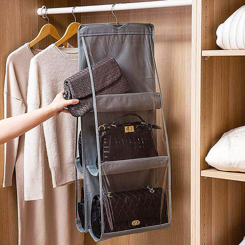 [Australia] - Toiletry Bag Travel Bag with Hanging Hook BZSTZY 12 Spaces Makeup Cosmetic Organizer Handbag Organizer with Clear Pockets -Ideal for Scarf, Umbrella/Accessories Etc 