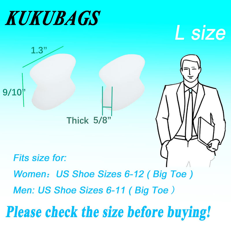 [Australia] - KUKUBAGS 12-Pack Toe Separator, Thick(3/4") Toe Spacers for Feet, Overlapping Toes, Toe Spreader for Bunions - Large Size 