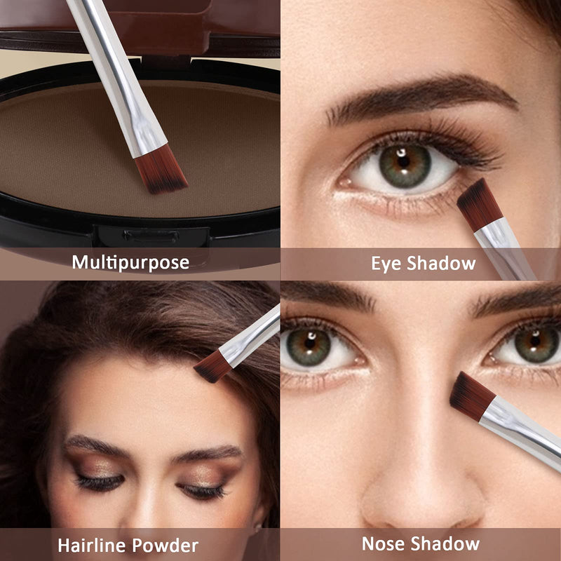 [Australia] - Boobeen Eyebrow Powder Set Brow Stamp Powder - One Second Make Up Nature Brow with Shape Seals Eyebrow Powder Pencil Dark Brown and Brown 