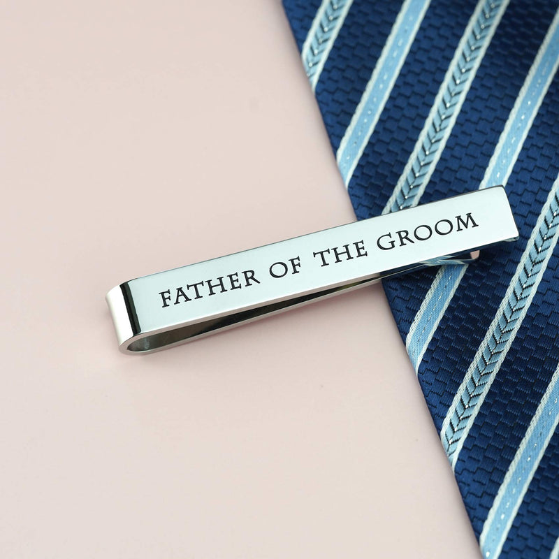 [Australia] - LParkin Father of The Bride Gifts Father of The Groom Gifts Wedding Tie Clips Gifts for Groomsmen from The Bride Stainless Steel Tie Bars Father of The Groom-White 