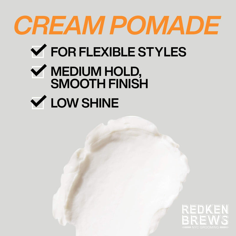 [Australia] - Redken Brews Cream Pomade For Men, Medium Hold, Natural Finish 3.4 Ounce 