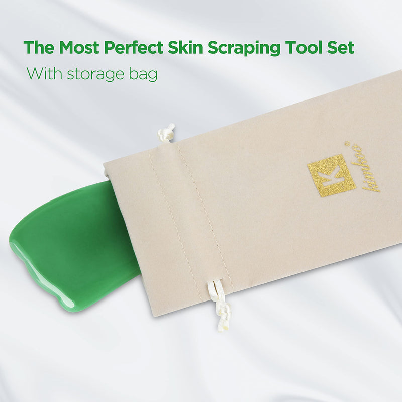 [Australia] - Gua Sha Massage Tool,100% Natural Jade Stone 3-in-1 Set,Facial and Full Body Scraping Tool 