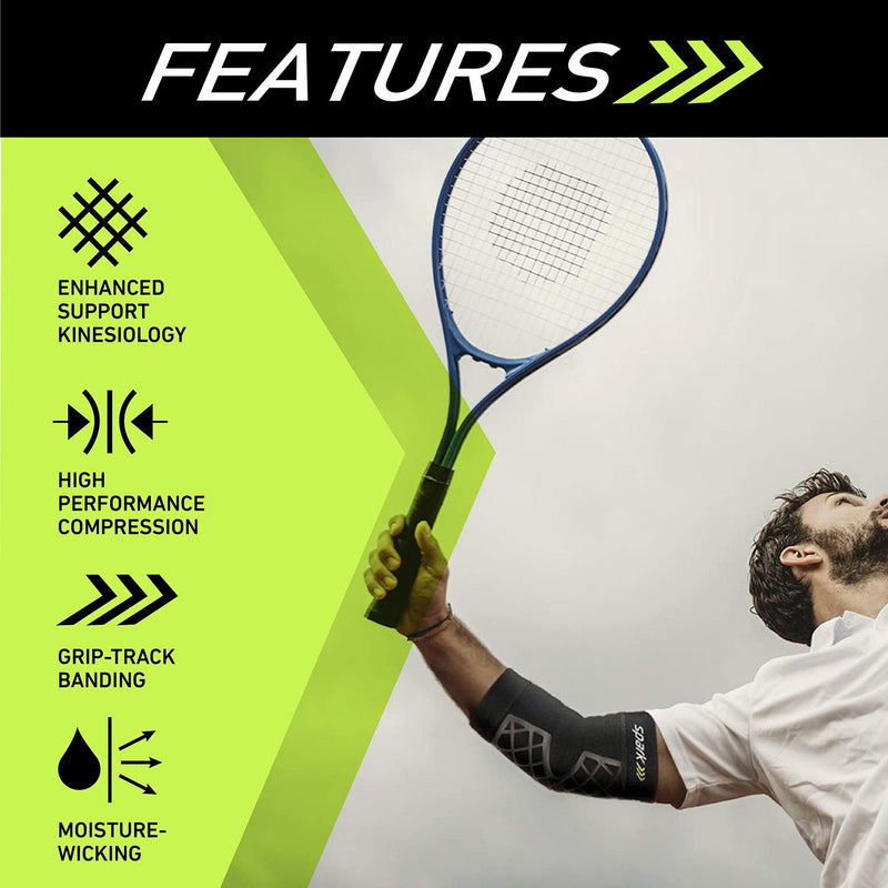 [Australia] - Spark Kinetic Elbow Sleeve, Size Small – Provides Enhanced Support with Embedded Kinesiology Tape –Made with Moisture-Wicking Material – Designed for Use While Golfing, Tennis, Basketball, & More 